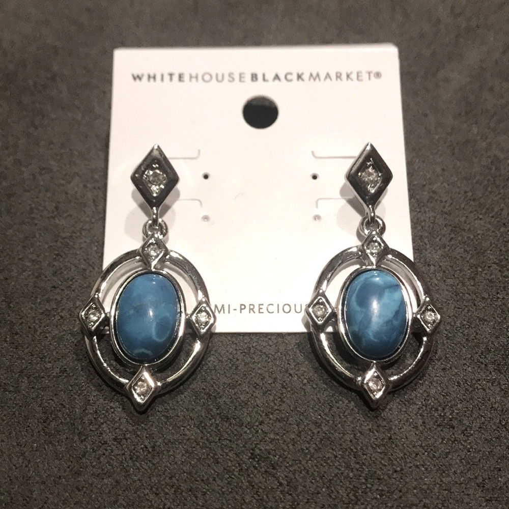 WHBM Blue Howlite Drop Earrings